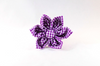 Preppy Purple Gingham Girl Dog Flower Bow Tie Collar