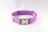 Preppy Purple Gingham Girl Dog Flower Bow Tie Collar