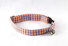 Preppy Navy and Orange Auburn University Gingham Kitty Cat Collar