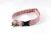 Preppy Navy and Orange Auburn University Gingham Kitty Cat Collar