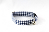 Preppy Navy Blue Seersucker Gingham Bow Tie Kitty Cat Collar