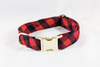 Preppy Pup Buffalo Check Plaid Bow Tie Dog Collar