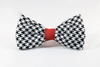Classic Red Black and White Houndstooth Dog Bow Tie Collar