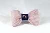 Preppy Navy and Orange Gingham Auburn Tigers Football Dog Bow Tie Collar