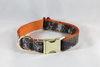 The Sporting Pup Camo and Orange Seersucker Girl Dog Flower Bow Tie Collar