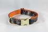 Preppy Sporting Pup Camo and Orange Seersucker Bow Tie Dog Collar