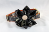 The Sporting Pup Camo and Orange Seersucker Girl Dog Flower Bow Tie Collar