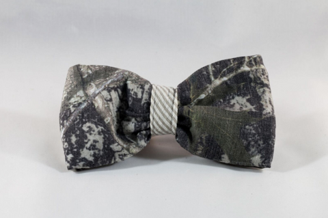 The Sporting Pup Camo and Khaki Seersucker Dog Bow Tie