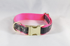 The Sporting Pup Camo and Pink Seersucker Girl Dog Flower Bow Tie Collar