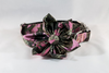 The Sporting Pup Pink Camo Girl Dog Flower Bow Tie Collar--Black