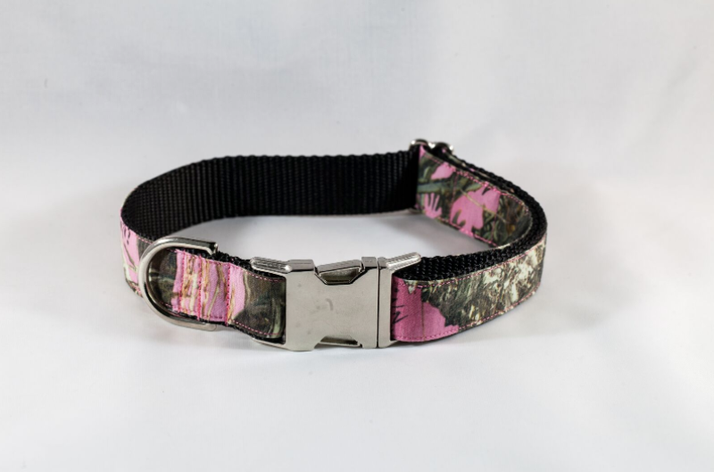 The Sporting Pup Pink Girl Dog Camo Collar--Black