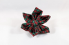 Classic Red and Green Christmas Plaid Girl Dog Flower Bow Tie Collar