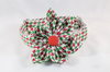 Green and Red Christmas Houndstooth Girl Dog Flower Bow Tie Collar