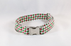 Green and Red Christmas Houndstooth Dog Bow Tie Collar