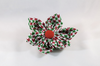 Green and Red Christmas Houndstooth Girl Dog Flower Bow Tie Collar