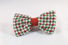 Green and Red Christmas Houndstooth Dog Bow Tie Collar