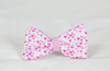Preppy Pup Pink Seersucker and Hearts Valentine's Day Dog Bow Tie Collar