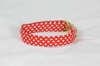 Be My Valentine Red Hearts and Seersucker Girl Dog Flower Bow Tie Collar