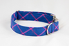Limited Edition Preppy Blue and Magenta Plaid Dog Bow Tie Collar