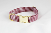 Gamecocks Garnet and Black Gingham Palmetto Palm Tree Game Day Dog Bow Tie Collar