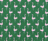 Preppy Green and Pink Flamingo Bow Tie Dog Collar